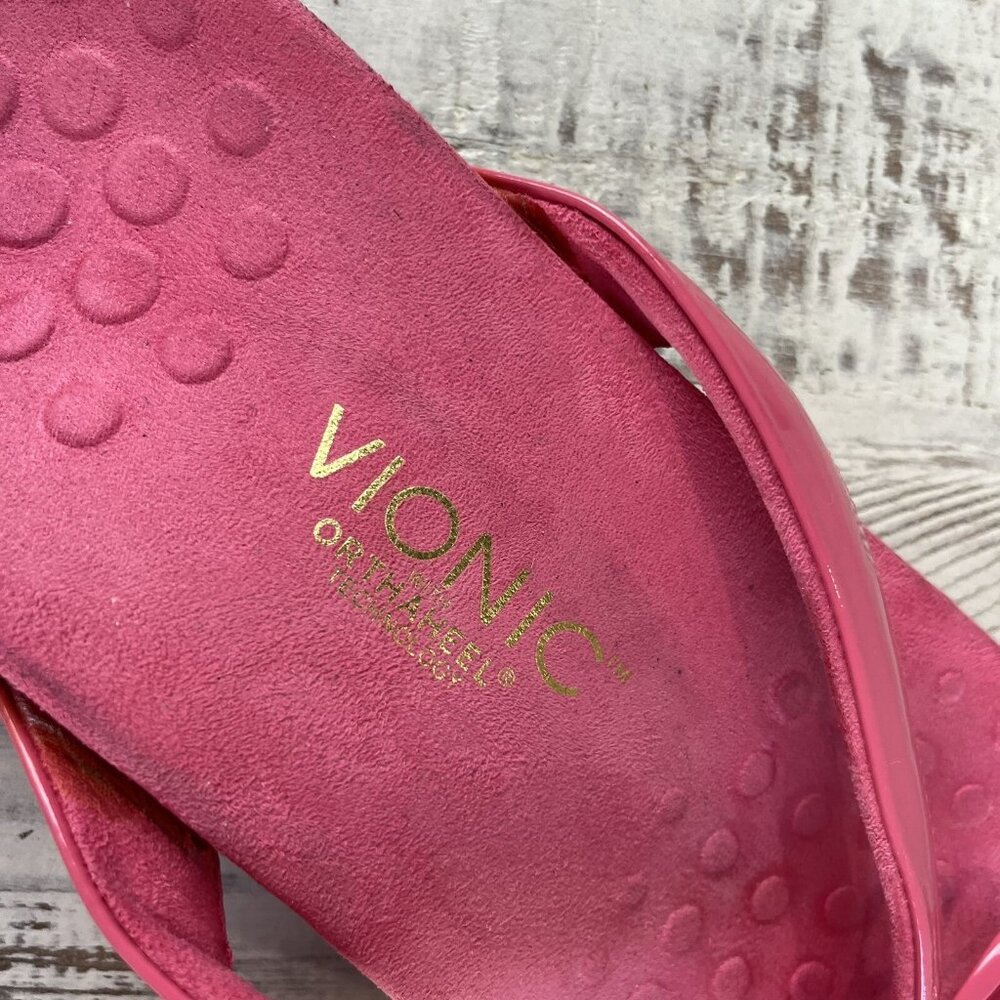 VIONIC BELLA Pink Flip Flop Bow Sandals Thong Women's Size 10 M - Picture 4 of 9